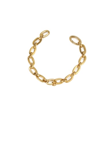 Brass Hollow Geometric Chain Vintage Link Bracelet