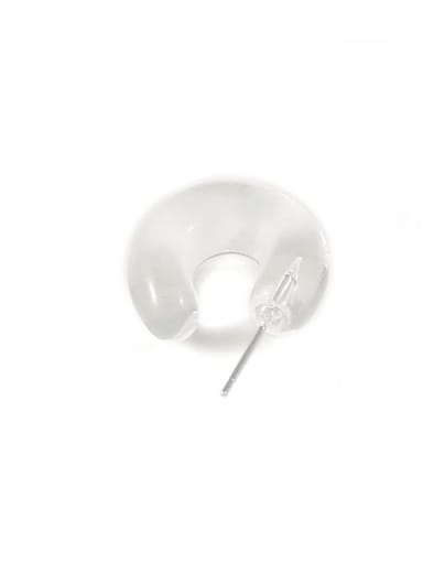 Hand Glass Clear C shape Minimalist Single Earring(Single-Only One)