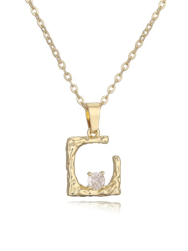 24507 Brass Cubic Zirconia Geometric Hip Hop Necklace