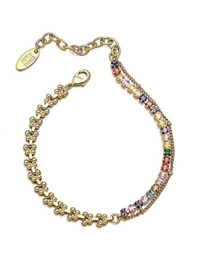 Bracelet  16.5cm+5.5cm Brass Cubic Zirconia Trend Wheatear Bracelet and Necklace Set