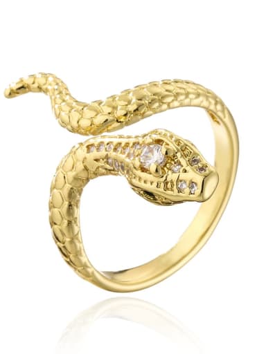 12267 Brass Cubic Zirconia Snake Vintage Band Ring