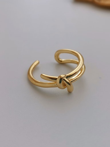 Copper Bowknot Minimalist Blank Fashion Ring