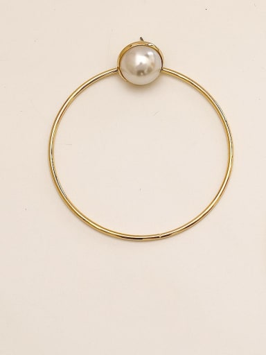 Brass Imitation Pearl Geometric Minimalist Hoop Trend Korean Fashion Earring