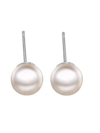 Stainless steel Imitation Pearl Round Dainty Stud Earring