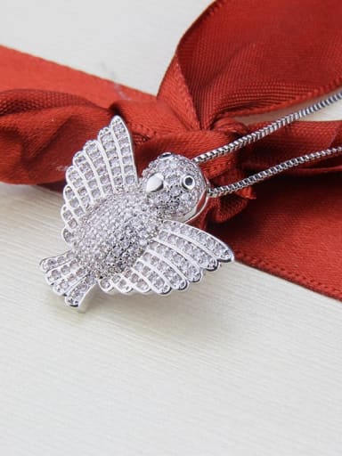 Brass Cubic Zirconia Bird Luxury Necklace