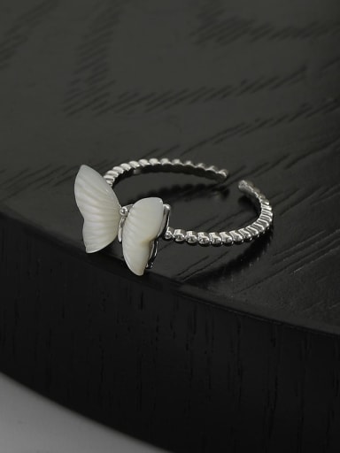 Steel color JZ61563 Brass Shell Butterfly Dainty Band Ring