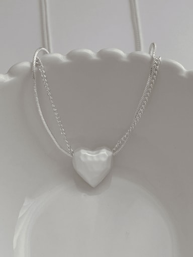 Brass Heart Minimalist Multi Strand Necklace