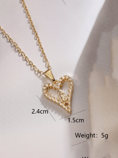 Brass Cubic Zirconia Geometric Trend Necklace