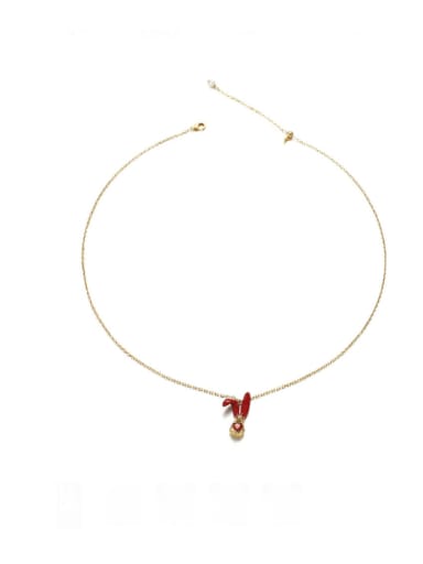 Brass Cubic Zirconia Enamel Star Vintage Necklace