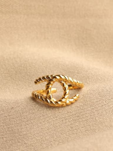 Brass Hollow Geometric Vintage Band Ring