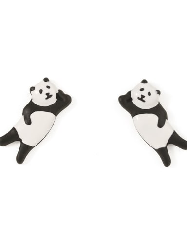 Alloy Enamel Panda Minimalist Stud Earring