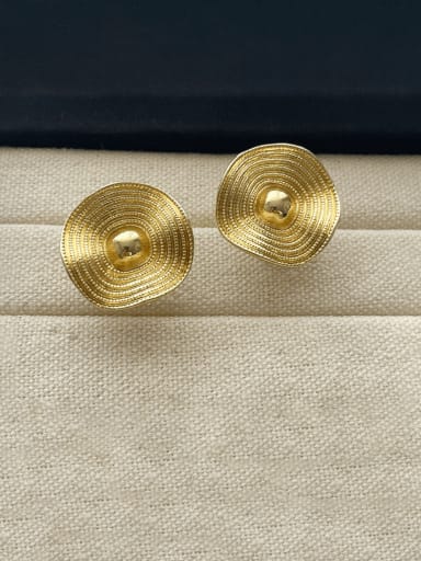 Brass Geometric Minimalist Stud Earring