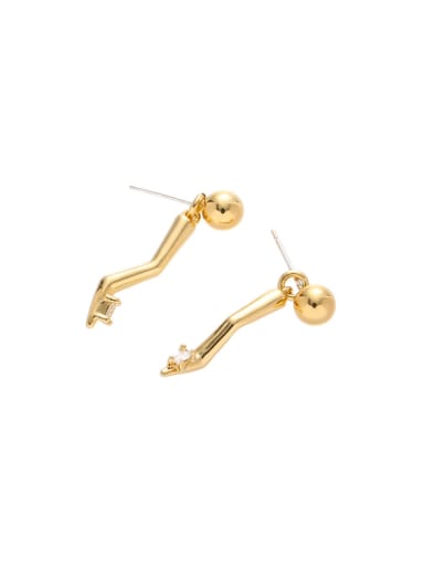 Brass Irregular Minimalist Drop Earring