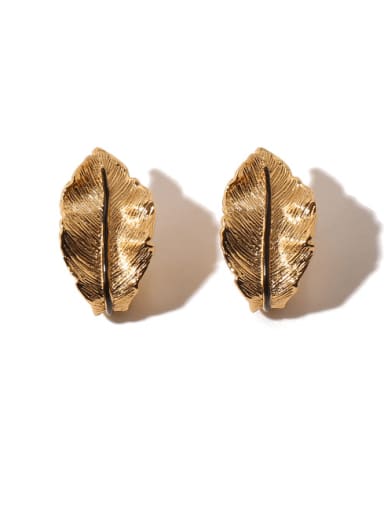 Brass Tree  Leaf Vintage Stud Earring