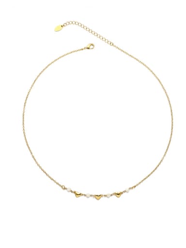 Love pendant necklace Brass Shell Minimalist Heart  Bracelet and Necklace Set
