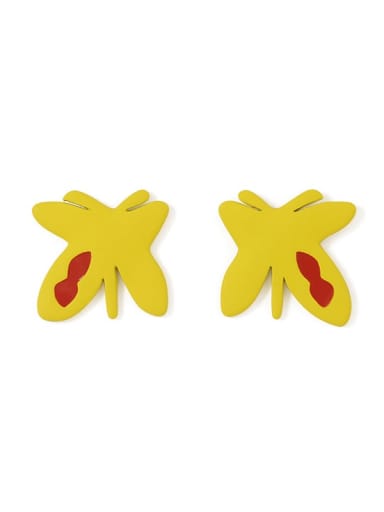 Alloy Enamel Butterfly Cute Stud Earring