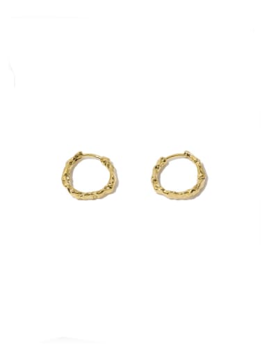 Brass Hollow  Geometric Vintage Huggie Earring