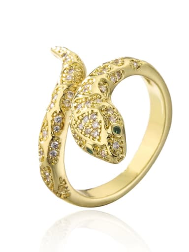 12264 Brass Cubic Zirconia Snake Vintage Band Ring