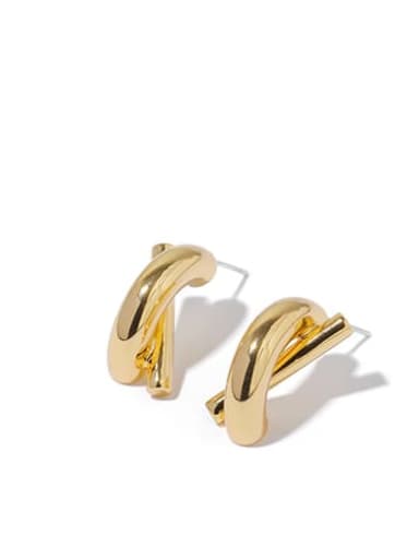 Brass Letter X Vintage Stud Earring