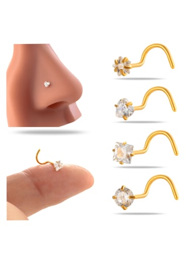 Stainless steel Cubic Zirconia Heart Minimalist Nose Studs