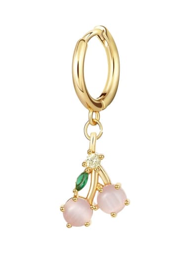 Brass Cubic Zirconia Multi Color Friut Cute Huggie Earring