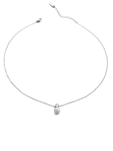 Platinum Brass Imitation Pearl Irregular Minimalist Necklace