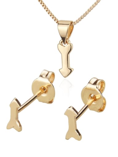 Brass Minimalist Irregular  Earring and Necklace Set