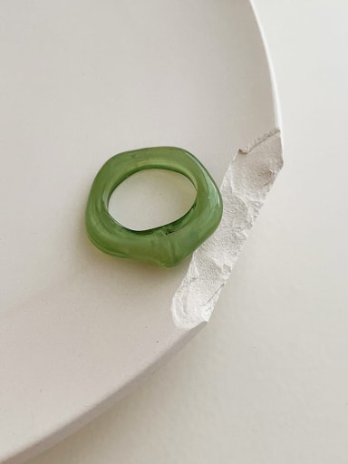 I 170 dark green ring Resin Geometric Vintage Band Ring