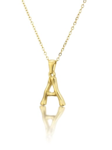 Titanium Rhinestone minimalist letter Pendant Necklace