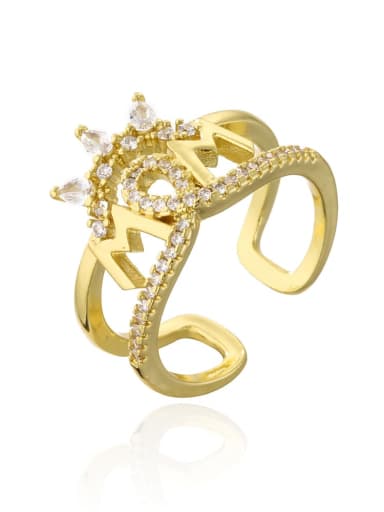 12223 Brass Cubic Zirconia Butterfly Vintage Stackable Ring
