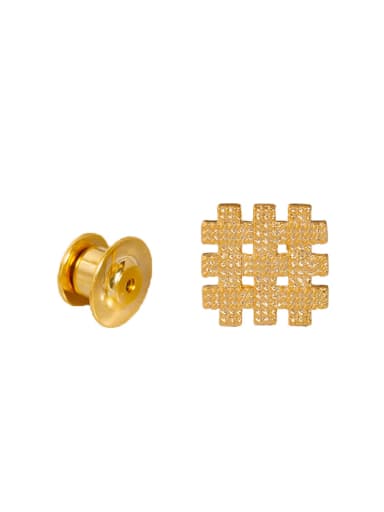 Brass Weave Geometric Minimalist Brooch