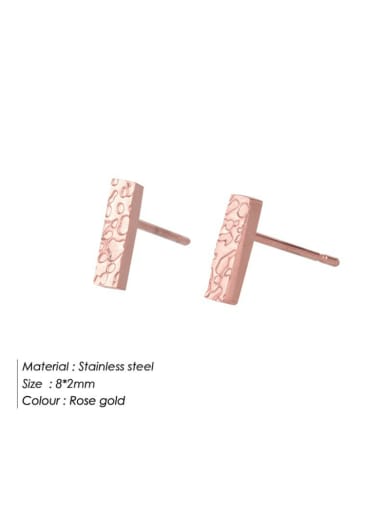 Rose gold Stainless steel Geometric Minimalist Stud Earring