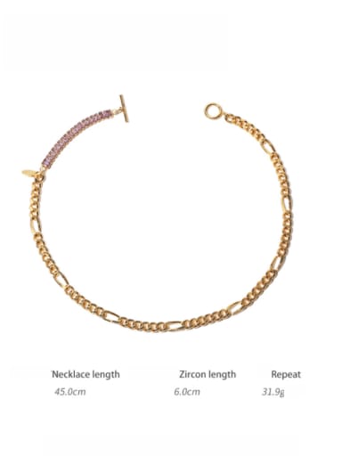 Brass Cubic Zirconia Geometric Vintage Necklace