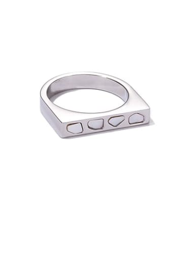 Steel U-ring Titanium Steel Shell Geometric Minimalist Band Ring