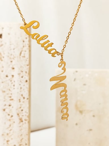 Stainless Steel Name Necklace Custom DIY Letter Pendant