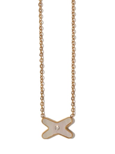 Brass Shell Cross Vintage Necklace