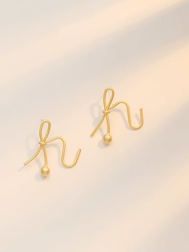 Dumb gold Copper Irregular Symbol Minimalist Stud Trend Korean Fashion Earring