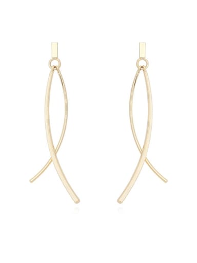 14K Gold Copper Irregular Minimalist Hook Trend Korean Fashion Earring