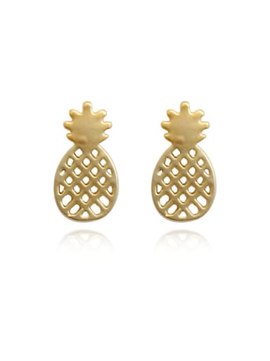 Copper Hollow Friut pineapple  Cute Stud Trend Korean Fashion Earring