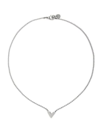 Titanium Steel Letter V-Shaped Minimalist Necklace