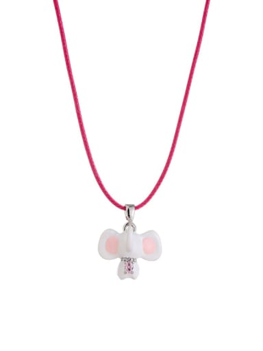 Brass Enamel Elephant Cute Necklace