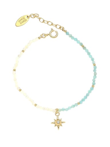 Bracelet 16cm+4cm Brass Glass beads Star Bohemia Necklace
