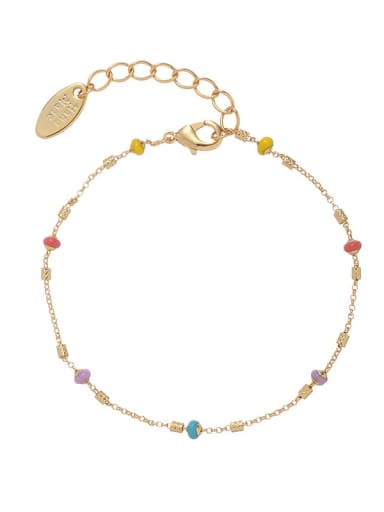 Bracelet Style 1 Brass Enamel Dainty Geometric Bracelet and Necklace Set