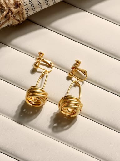Dumb gold Copper Geometric Ethnic Matte  Drop Trend Korean Fashion Earring