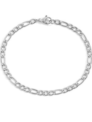Steel color 4mm 18cm Stainless steel Geometric Minimalist Link Bracelet