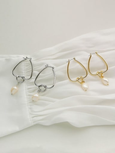 Copper Imitation pearl Geometric Minimalist Stud Trend Korean Fashion Earring