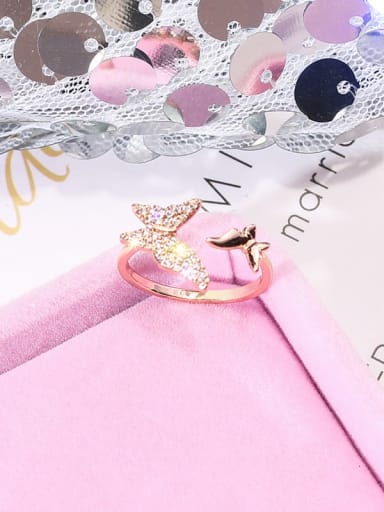 Alloy+ Rhinestone White Butterfly Trend Ring/Free Size Ring