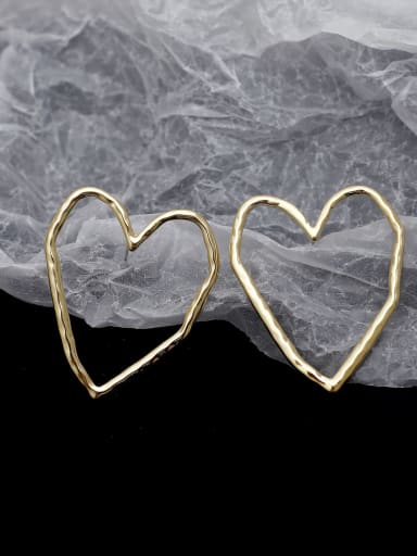 Brass Heart Minimalist Stud Earring