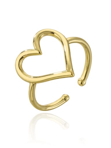 12220 Brass Cubic Zirconia Heart Vintage Band Ring