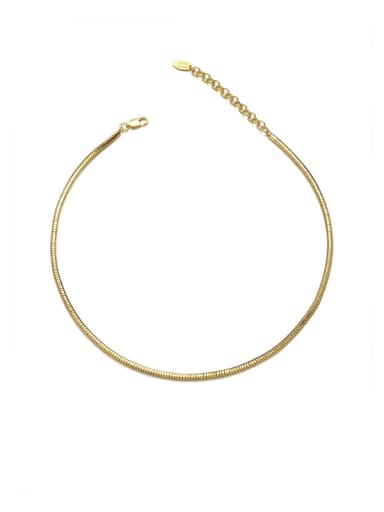 golden Brass  Minimalist Snake Bone Chain Necklace